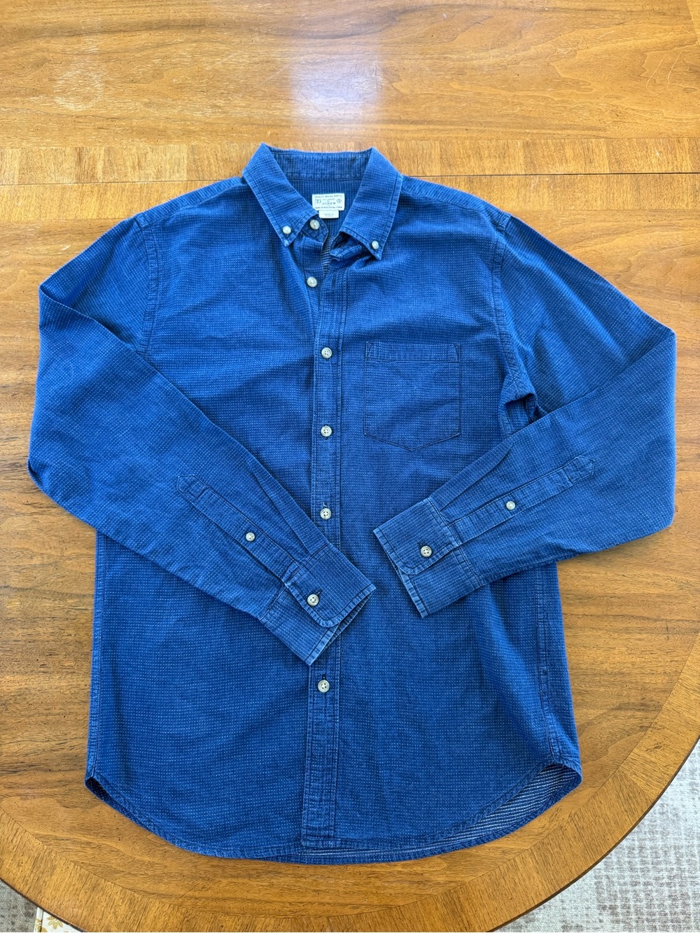 J. Crew Men's Navy Blue Button-Down Shirt